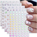 Miniatyrbild 1 av 5: 8 Ark Aurora Nagelstickers 3D Holografisk Laser Hjärta Stjärna Måne