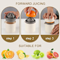 Miniatyrbillede 2 af 5: Manuel appelsinjuice press kop (beige), bærbar citron juice pres