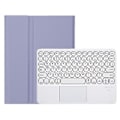 Miniatyrbillede 2 af 5: Tastatur + Læder til Samsung Galaxy Tab A8 10.5 2021 Mørkegrøn Purple