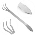 Miniatyrbilde 4 av 5: Manuell rive 3 klo rustfritt stål tannrive sett med ergonomisk