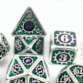 Miniatyrbillede 5 af 5: 7 stk./pakke Polyhedral Zinklegering til Drageskæl DnD RPG Brætspil Terninger (21) 21