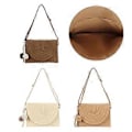 Miniatyrbild 2 av 5: Allsidig axelväska för kvinnor Enkel strandväska i halm Mode Crossbody-väska Vardagsväska Handgjord handväska Mörkbrun Deep brown