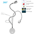 Miniatyrbilde 3 av 5: Sengelampe 2 lys Leselampe LED Svanehalslampe 3W,