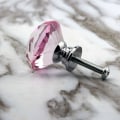 Miniatyrbillede 3 af 5: -6 stk. 30mm lyserøde krystaldiamant-skabsknopper til skuffer