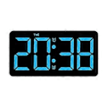 Miniatyrbillede 1 af 5: Stort digitalt vægur elektronisk bordalarm med temperatur og ugedagsdisplay - Blå Blue