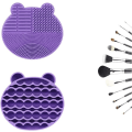 Pikkukuva 4 / 5: (Violet et Vert)2 en 1 Outil de Nettoyage Maquillage Brosse 2 Pi