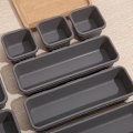 Miniatyrbillede 5 af 5: 8-delt sammenlåsbart skuffeorganisator, plastik opbevaringsskuffeopdeling, velegnet til køkkenkosmetik, tøj, smykker, håndværk, grå