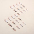 Miniatyrbild 3 av 5: Glittrande Diamant Silver Snake Gradient Långa Falska Naglar (24 st)