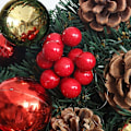 Miniatyrbilde 5 av 5: Julekrans med LED-lys, juledekorasjon furukongle