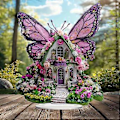 Miniatyrbilde 4 av 5: Tale Fargerikt Blomsterhus 2D Akryl Skrivebords Ornament Dekorasjon Gave Lys Opp Hver Dag i Livet Gaver Verdt å Samle