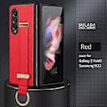 Miniatyrbild 2 av 4: PC+Lädertextur Skal För Samsung Galaxy Z Fold3 5G Red