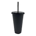 Miniatyrbillede 1 af 5: 473/700ML Plastikkrus Med Sugerør Og Låg Genanvendelig Vandflaske Til Kaffe Juice 1pc 700ml