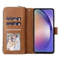 Miniatyrbillede 2 af 5: Til Samsung Galaxy A55 5G Etui Kortlommer Lynlås Læder Telefon Cover Style C