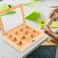 Miniatyrbillede 4 af 4: Ufærdig Trækasse Rum Smykke Organizer Boks DIY Træ Smykke Opbevaringsboks med Låg