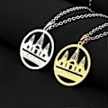 Pikkukuva 5 / 5: Vintage Etninen Yazdi Lalish Temppeli Riipus Kaulakoru Unisex Solisluuketju Korut Charm Kaulaketju Koriste Juhliin Gold