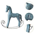 Miniatyrbillede 3 af 5: Gyngende Hest Statue Træ Borddekoration Samling Ideel Gave til Soveværelse Cafe (Blå) Blue