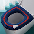Miniatyrbillede 5 af 5: WC sæder, WC sædebetræk blødt varmt badeværelsespudebetræk vaskbare puder 1 stk, GRÅ