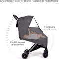 Miniatyrbillede 3 af 5: Grå regnslag til babystroller, babyrejse vejrskærm, Pushch