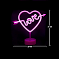 Miniatyrbillede 3 af 5: Kærlighed Neon Lysskilt Natlys med Piedestal Amor Hjerte Neon L