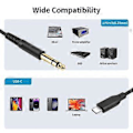 Pikkukuva 2 / 5: USB C - 6,35 mm:n TRS-sovitinkaapeli, tyyppi C - 6,35 mm:n (1/4\") TRS-kaapeli sähkökitaralle, rummulle, pituus 1 m / 2 m / 3,0 m 2m
