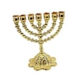Miniatyrbild 4 av 5: Hanukkah Menorah Metall Ljushållare Tealighthållare 7 Grenar Ljusstake för Middagsbjudningar Dekorationer Heminredning Höjd 17cm (Gyllene) Golden