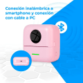 Miniatyrbillede 4 af 5: Rosa Bærbar Fotoprinter med 5 Ruller Termopapir - Mini