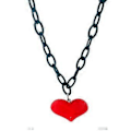 Pikkukuva 5 / 5: Hieno punainen sydänkaulakoru Hip-Hop Crystal Love Heart Charm Solisluuketju Ainutlaatuinen Y2K Musta ketjukaulakoru Syntymäpäiväkoriste