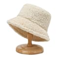 Fiskerhat i lammeuld til kvinder, efterår og vinter, alsidig, varm, solskærm - Beige Beige