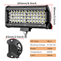 Miniatyrbilde 3 av 4: 2-pak traktor LED-arbeidslys 144W bilspotlys 16 LED-strimler W