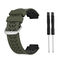 Miniatyrbillede 1 af 5: Silikonerem til Garmin Forerunner 220 230 235 620 630 735XT Udskiftning af armbånd black and army green