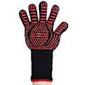 Miniatyrbillede 3 af 5: 2 stk. Grillhandsker Uafhængigt Fingerdesign Vaskbart Polyester Silikone Materiale 500C Varmebestandighed Ovnhandsker