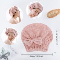 Miniatyrbillede 3 af 5: (Pink & Brun) 2-pak Mikrofiber Hår Tørring Håndklæder, Super Absorberende