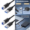 Miniatyrbilde 2 av 5: USB A til B Skannerkabel, Rask Datasynkroniseringskabel, Hann til Hann Printerkoblinger 2m