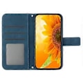 Miniatyrbillede 2 af 5: Til Oppo A58 4G Wallet Telefon Cover Solsikke Prægning Stativ Læder Etui med Håndrem Style I