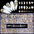 Miniatyrbillede 1 af 5: Neglekunst Rhinestones Kit 2500stk, 3D Mix Neglekunst Rhinestones Crys