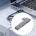 Pikkukuva 4 / 5: Alumiininen USB3.0 Hub USB-jakaja USB-laajennin USB - 2Type C ja USB-porttilaajennin nopeaan tiedonsiirtoon Harmaa Gray