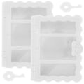 Miniatyrbilde 1 av 3: 2 stk. smykkeskrin Søte smykkeskrin Smykkeoppbevaringsbeholder Plast Diverse Arrangører White