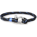 Miniatyrbilde 3 av 5: Flettet tau armbånd for menn og kvinner nautisk tau rustfritt stål krok og løkke armbånd mannlig og kvinnelig tau håndlaget armbånd 21cm