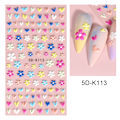 Miniatyrbild 1 av 5: 3D Blommor Nageldekaler Nagelkonst Nagelstickers Självhäftande 5D De