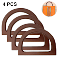 Miniatyrbild 1 av 5: 4st Poignée de sac en bois Ersättning D Forme Sac à main Poign