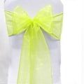 Miniatyrbilde 3 av 5: Organza Stoltrekk Bred Tyll Sløyfe Bånd Sløyfe Bryllupsfest Fluorescent Yellow 50 Pcs