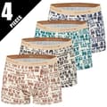 4-pack - Herr 3D-tryck Andningsbara Boxerkalsonger, Storlek M M