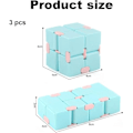 Miniatyrbillede 5 af 5: 3 stk. Anti-stress legetøj Infinity Cube legetøj, Fidget Finger legetøj Stress