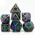 Miniatyrbillede 5 af 5: 7 stk./pakke Polyhedral Zinklegering til Drageskæl DnD RPG Brætspil Terninger (18) 18