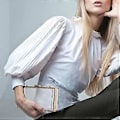 Pikkukuva 4 / 5: Naisten läpinäkyvä lompakko akryylinen läpinäkyvä clutch, olkalaukku irrotettavalla kultaketjulla, kulta