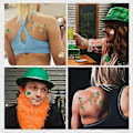 Miniatyrbilde 3 av 3: 2 stk. St. Patrick's Day Party Tatoveringer Klistremerker Dekor Party Favor Glitter Ansiktskunst Dekaler