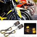 Miniatyrbilde 4 av 5: 2 stk. Universelle Motorsykkel Mini Gule LED Blinklys Auto Tilbehør (Svart Røyk)