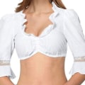 Miniatyrbillede 2 af 5: Dame Oktoberfest Elegant Dirndl Bluse Sort Dirndl Bluse Blonde Bluse.M.Mat Hvid Matte White M