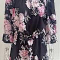 Miniatyrbillede 4 af 5: Dame Casual Blomsterprint Off Shoulder Trompetærme Swing Kjole (style6076)