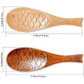 Miniatyrbillede 3 af 5: 2 Pak Træ Ris Paddle, Ris Serveringsske, Køkken Træ Ris Spatel, Let-at-rengøre Ris Scoop, Fiskeformet Træske
